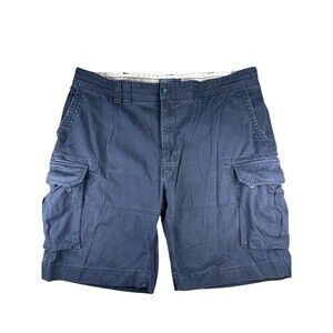 Vintage‎ Polo Ralph Lauren Baggy Cargo Chino Shorts 44B 100% Cotton Navy Blue